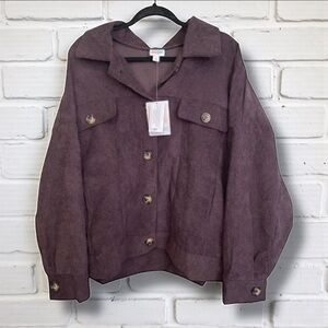 LuLaRoe Women’s 3XL Berlin Jacket The Great Outdoors Collection Brown Corduroy